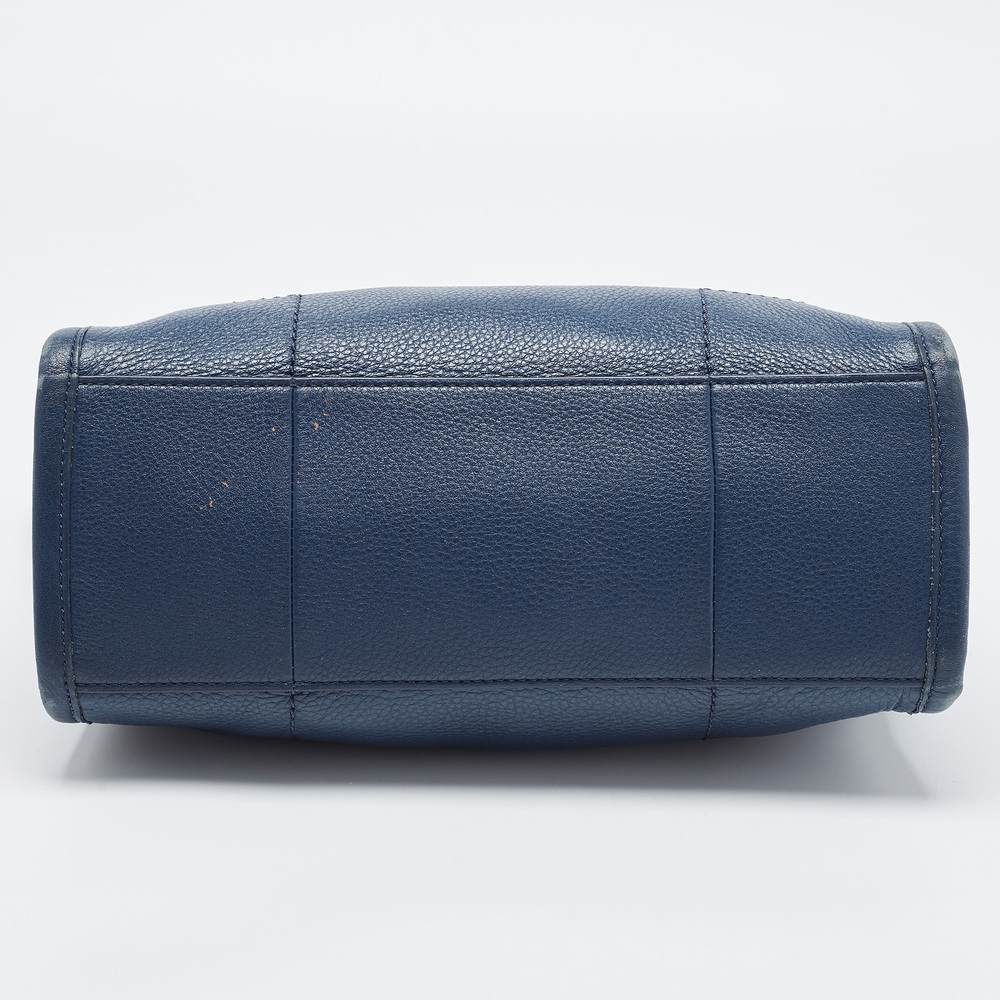 TORY BURCH Blue Leather McGraw Slouchy Tote - Picture 7 of 8
